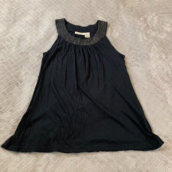 Dkny Tops - DKNY Womens Small Tank Top Blouse Black High Neck Sequin Relaxed Modal Blend
